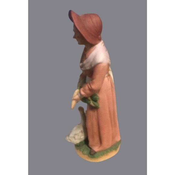HOMCO Ceramic Figurine Of Woman With Corn & Ducks 1477 - Picture 4 of 8